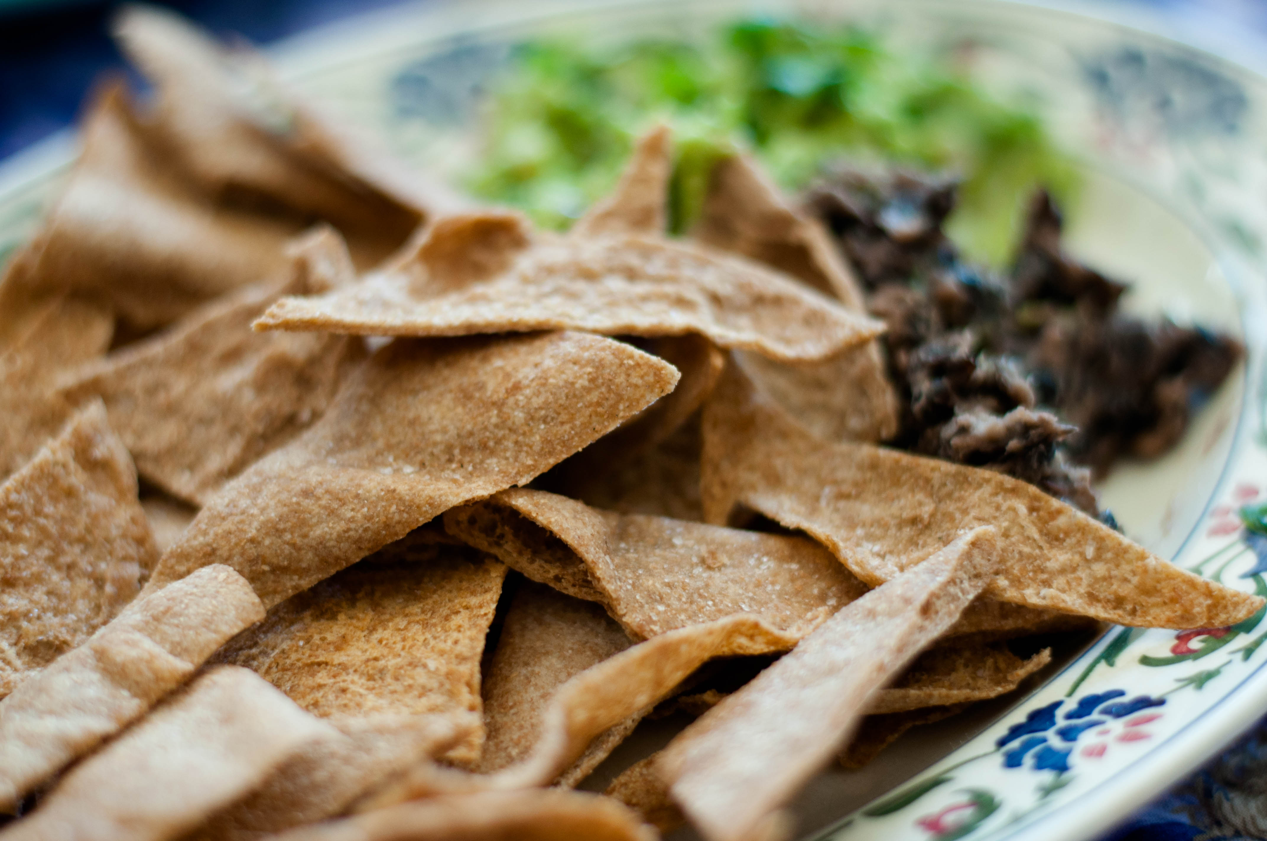 Tomatillo Salsa with Homemade Pita Chips - By The Scratch Artist