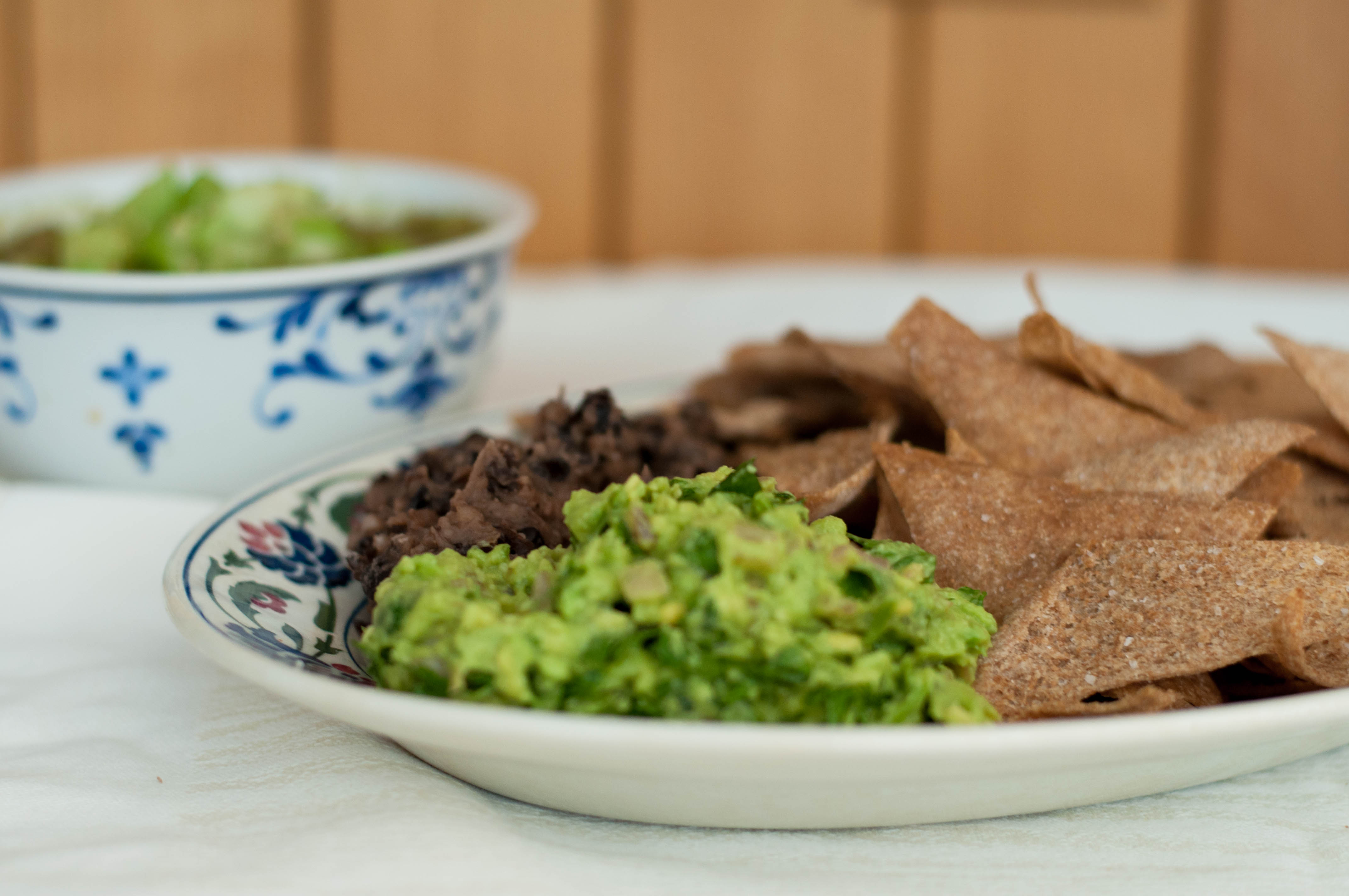 Tomatillo Salsa with Homemade Pita Chips - By The Scratch Artist