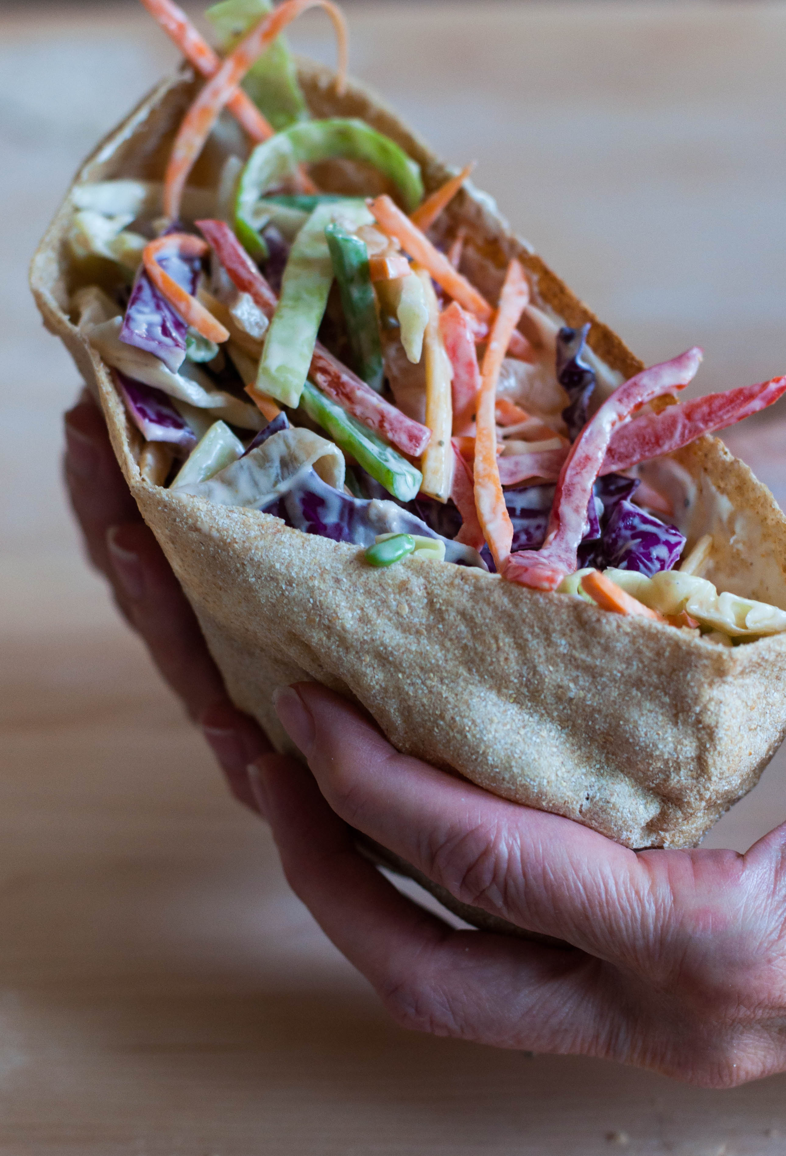 Summer Coleslaw Stuffed Pitas - The Scratch Artist