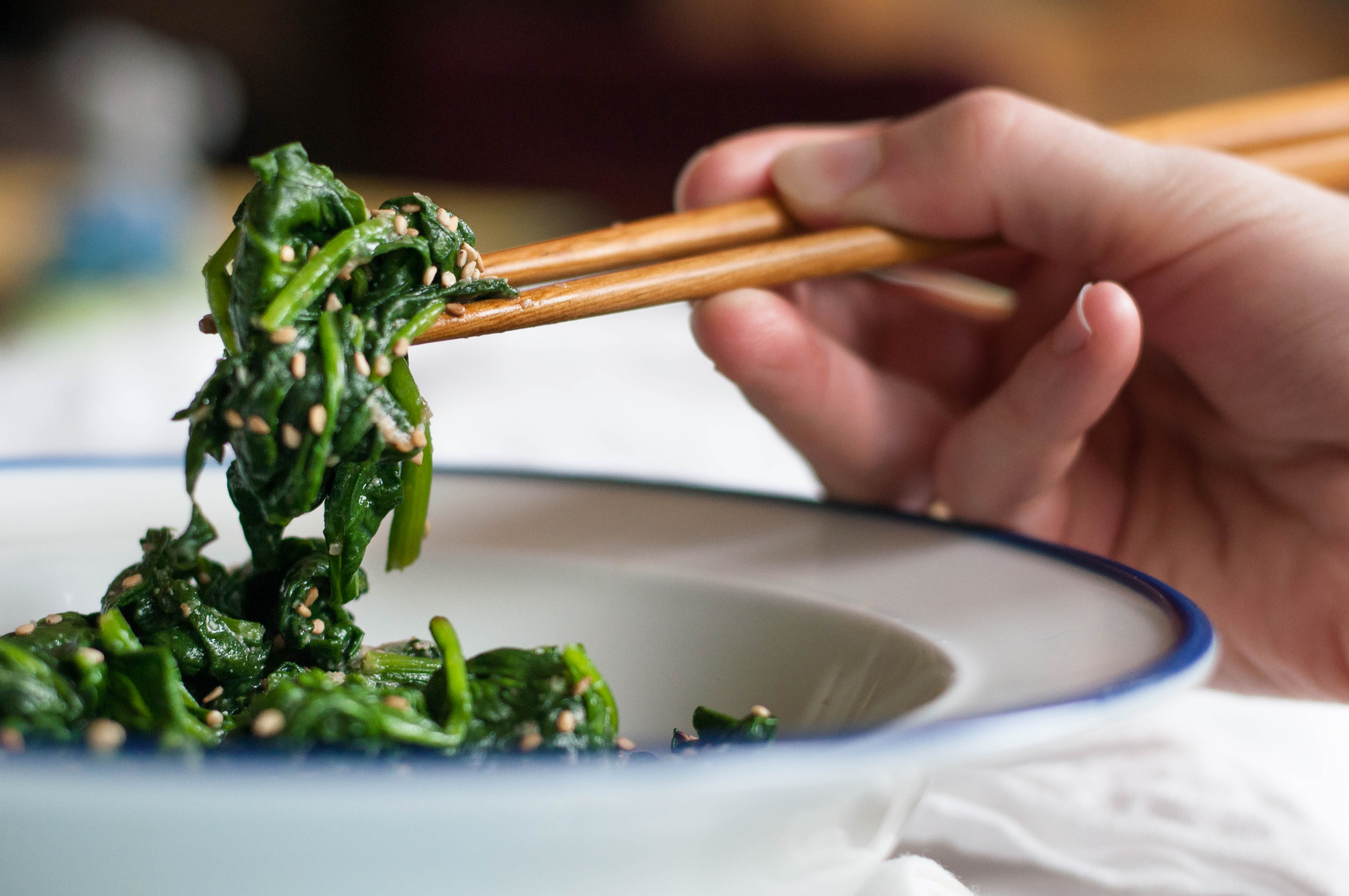 Vegetable Sushi Roll & Spinach Sesame Miso Salad (Goma-ae) - The Scratch Artist