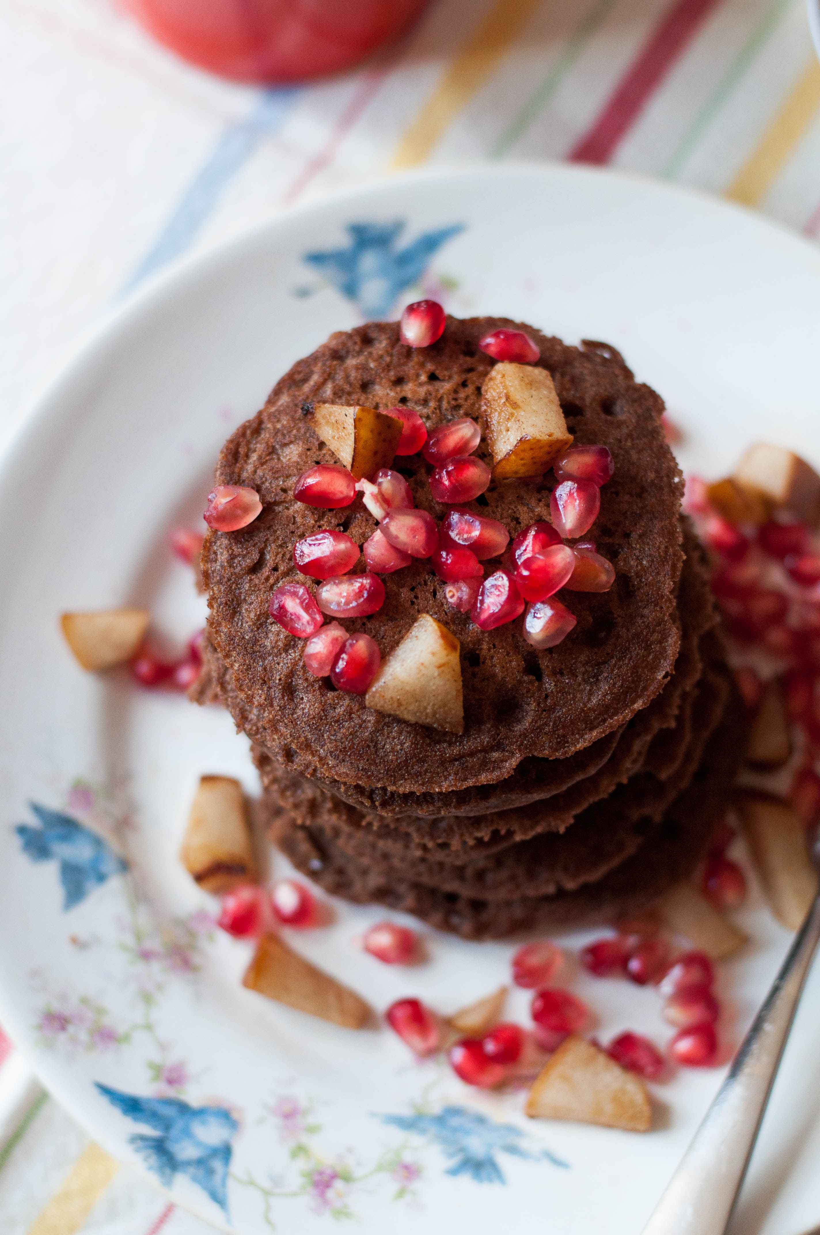 Pomegranate & Pear Teff Pancakes #glutenfree #dairyfree #vegan - The Scratch Artist-5