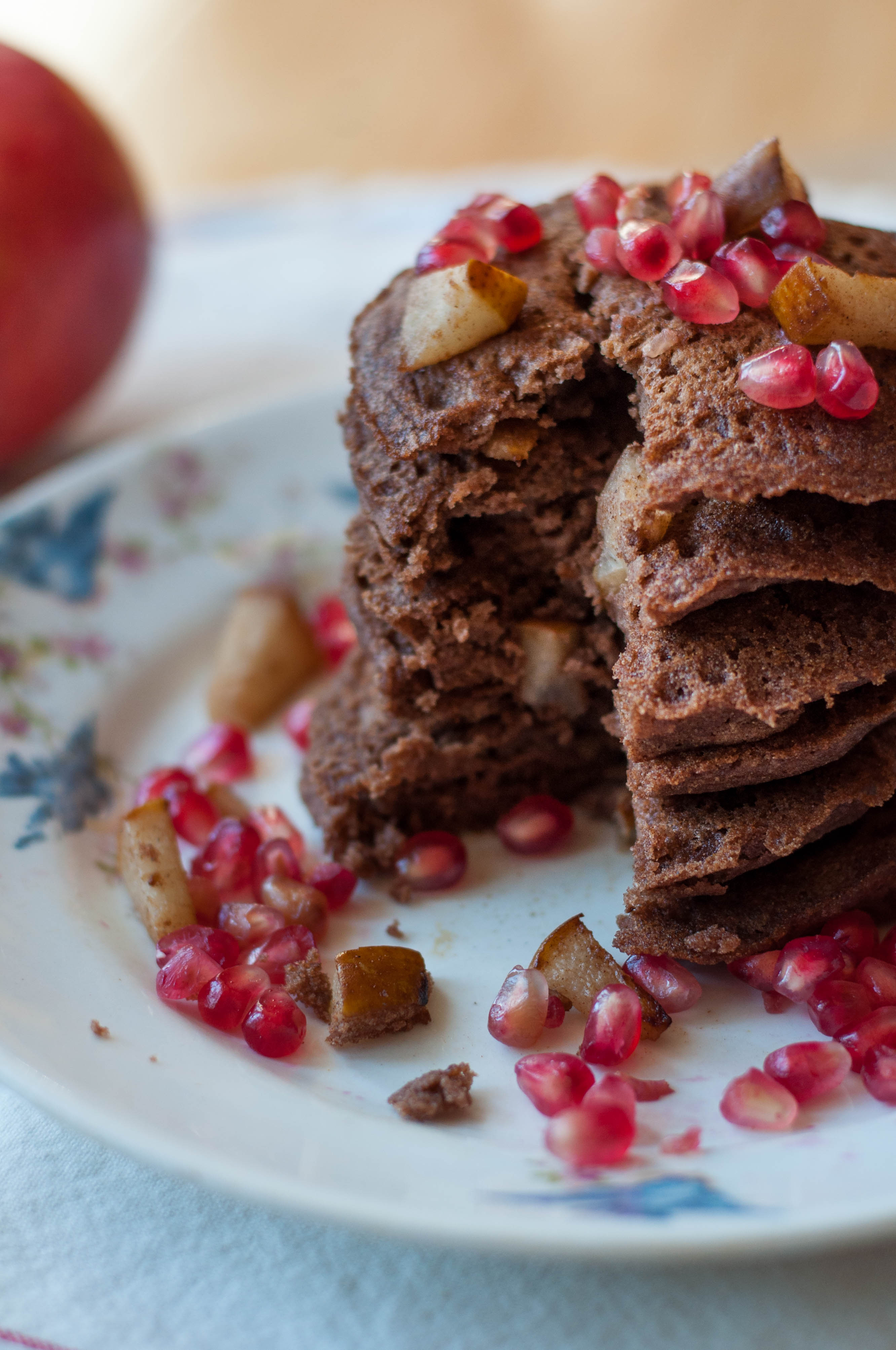 Pomegranate & Pear Teff Pancakes #glutenfree #dairyfree #vegan - The Scratch Artist-6