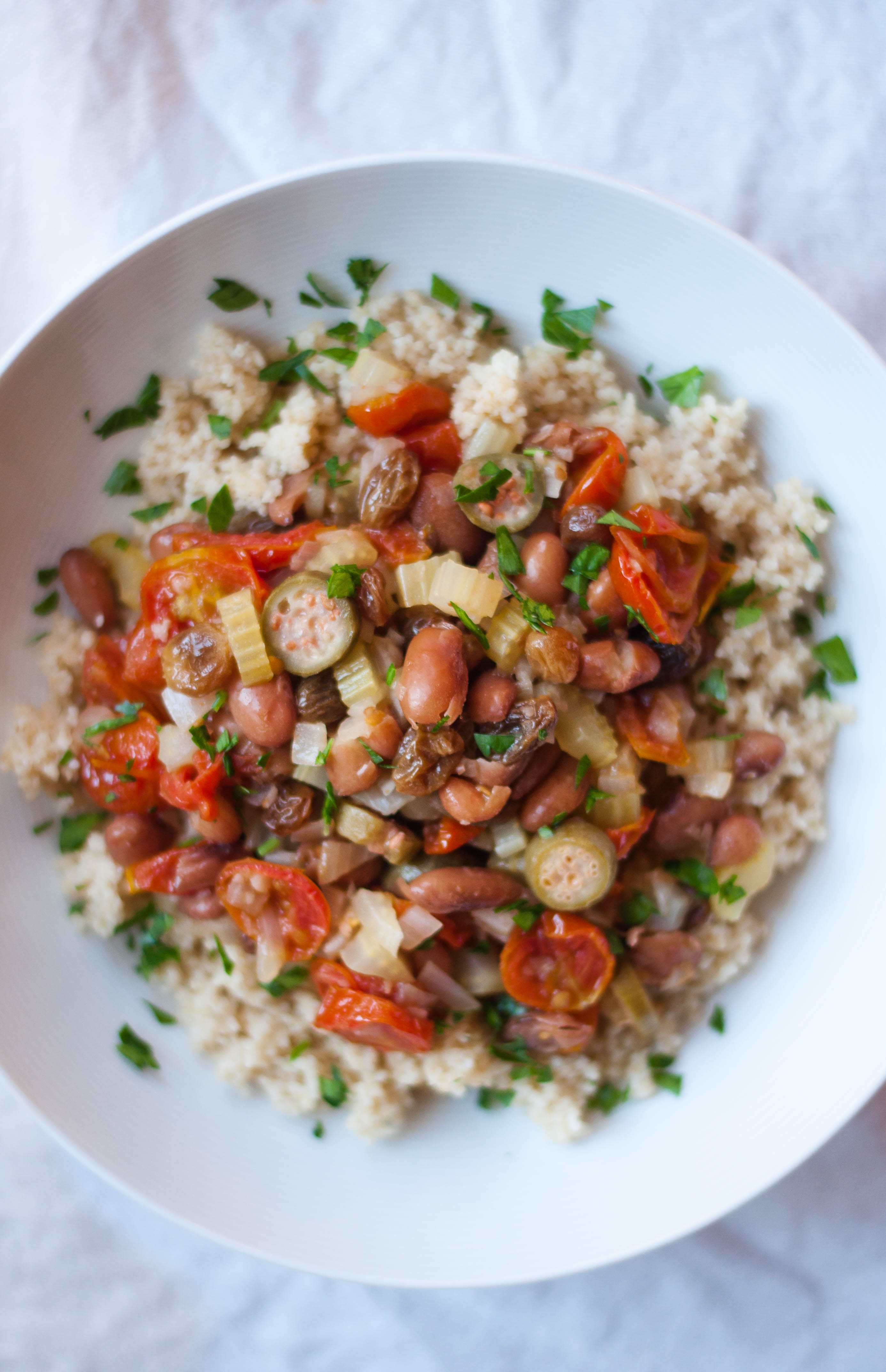 Cranberry Bean, Roasted Tomato, and Caper Berry Stew - The Scratch Artist