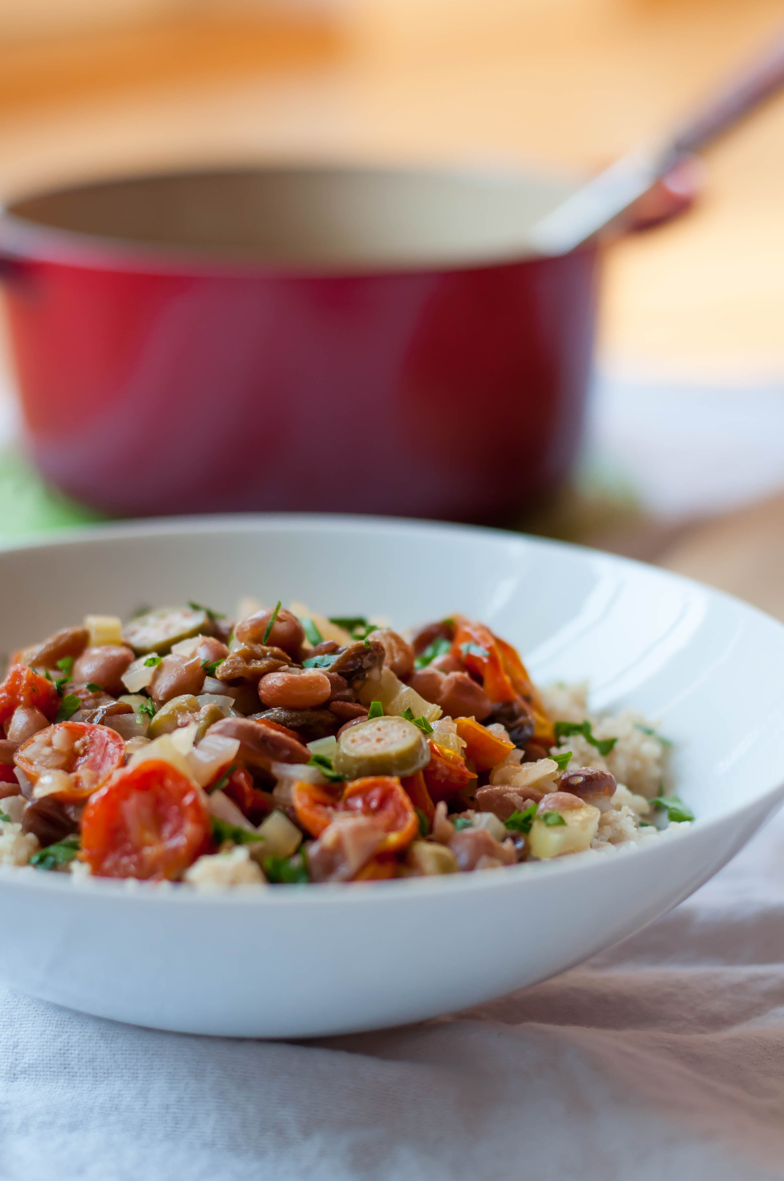 Cranberry Bean, Roasted Tomato, and Caper Berry Stew - The Scratch Artist