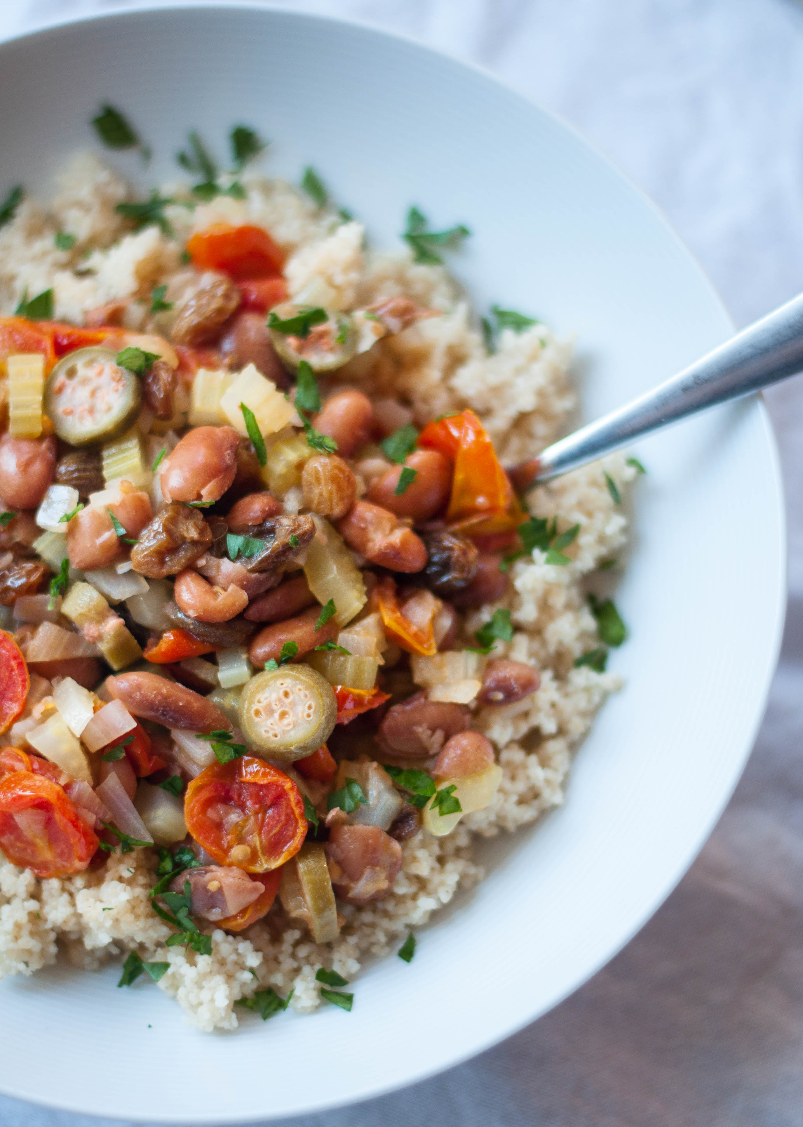 Cranberry Bean, Roasted Tomato, and Caper Berry Stew - The Scratch Artist