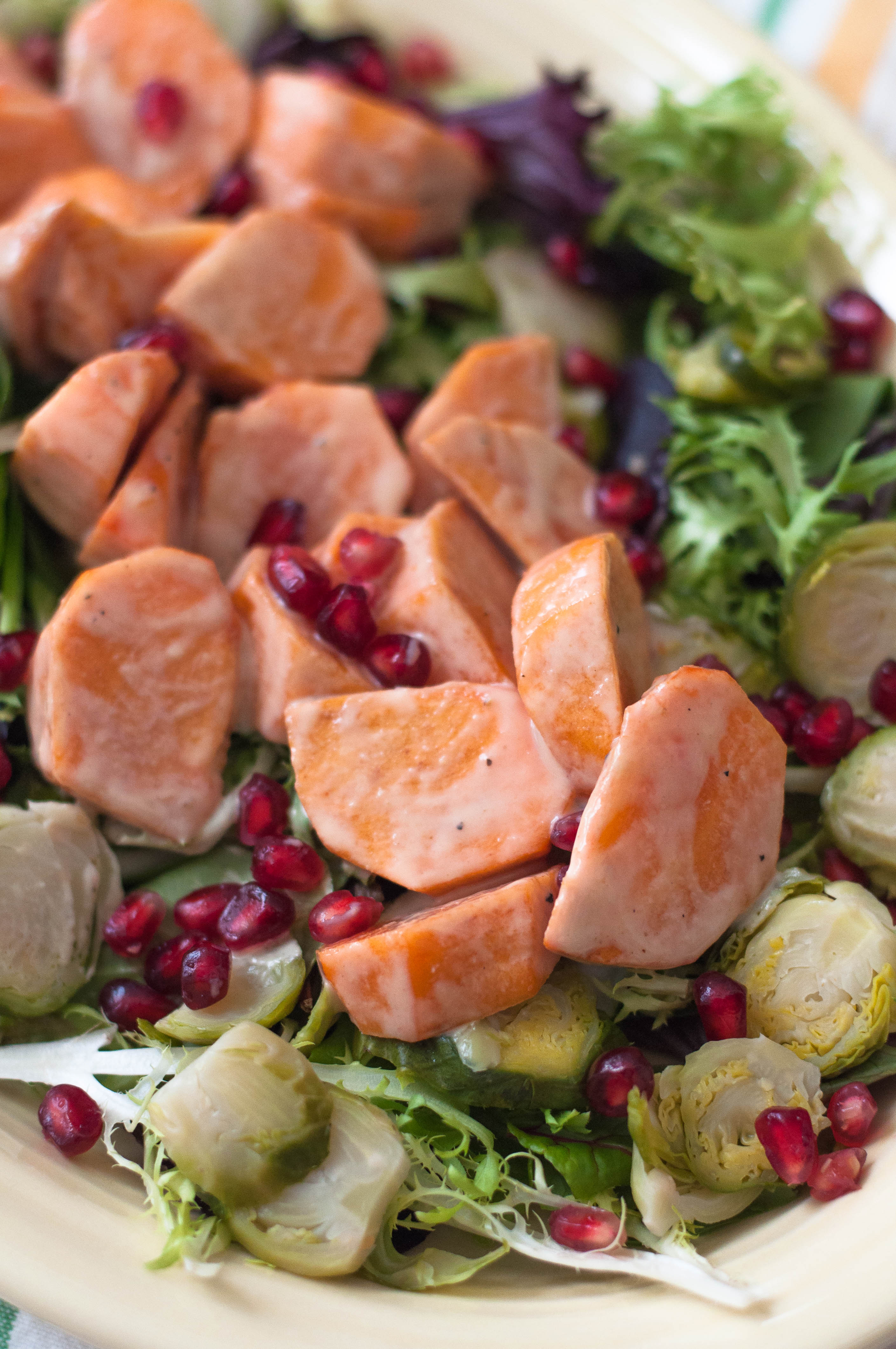 Persimmon & Pomegranate Winter Salad (Maple Lemon Tahini Dressing) - The Scratch Artist