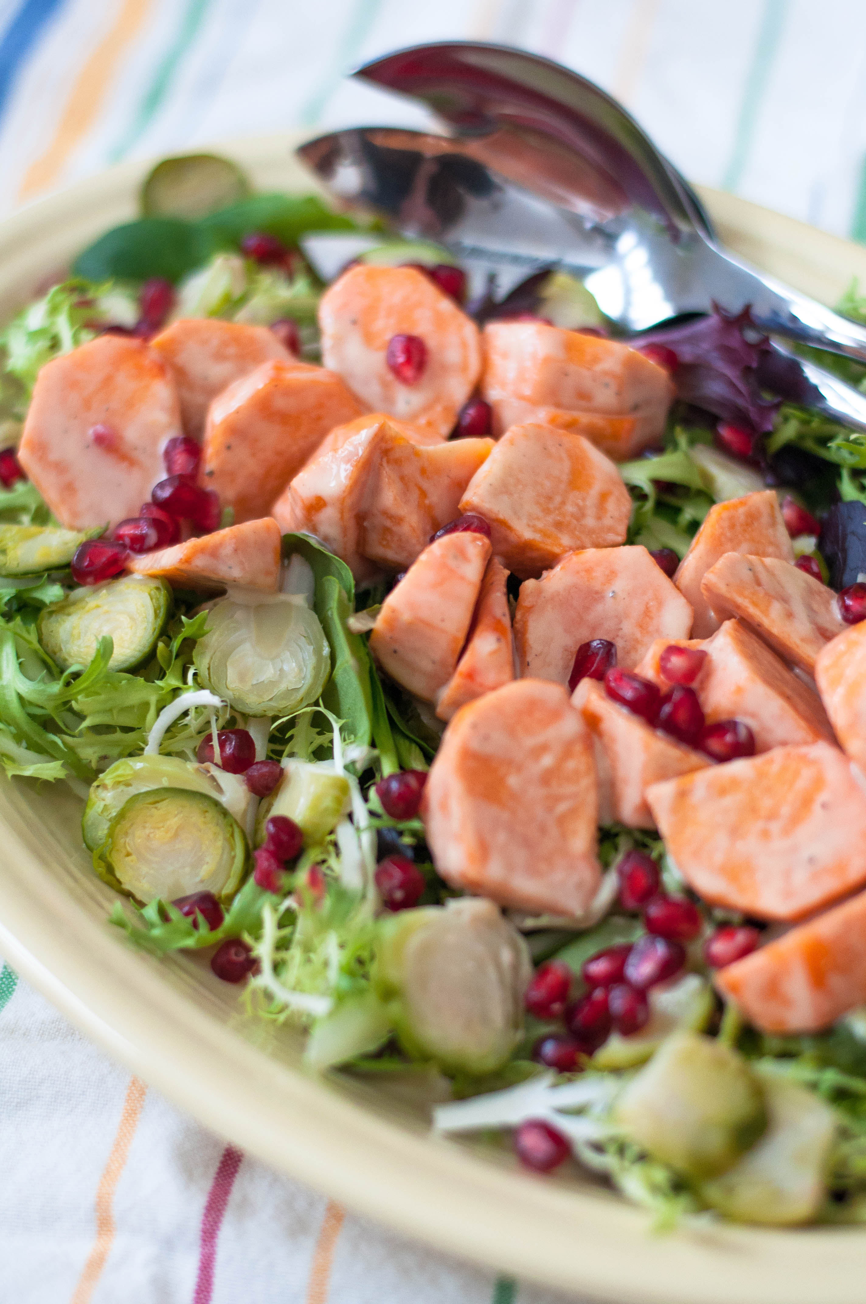 Persimmon & Pomegranate Winter Salad (Maple Lemon Tahini Dressing) - The Scratch Artist