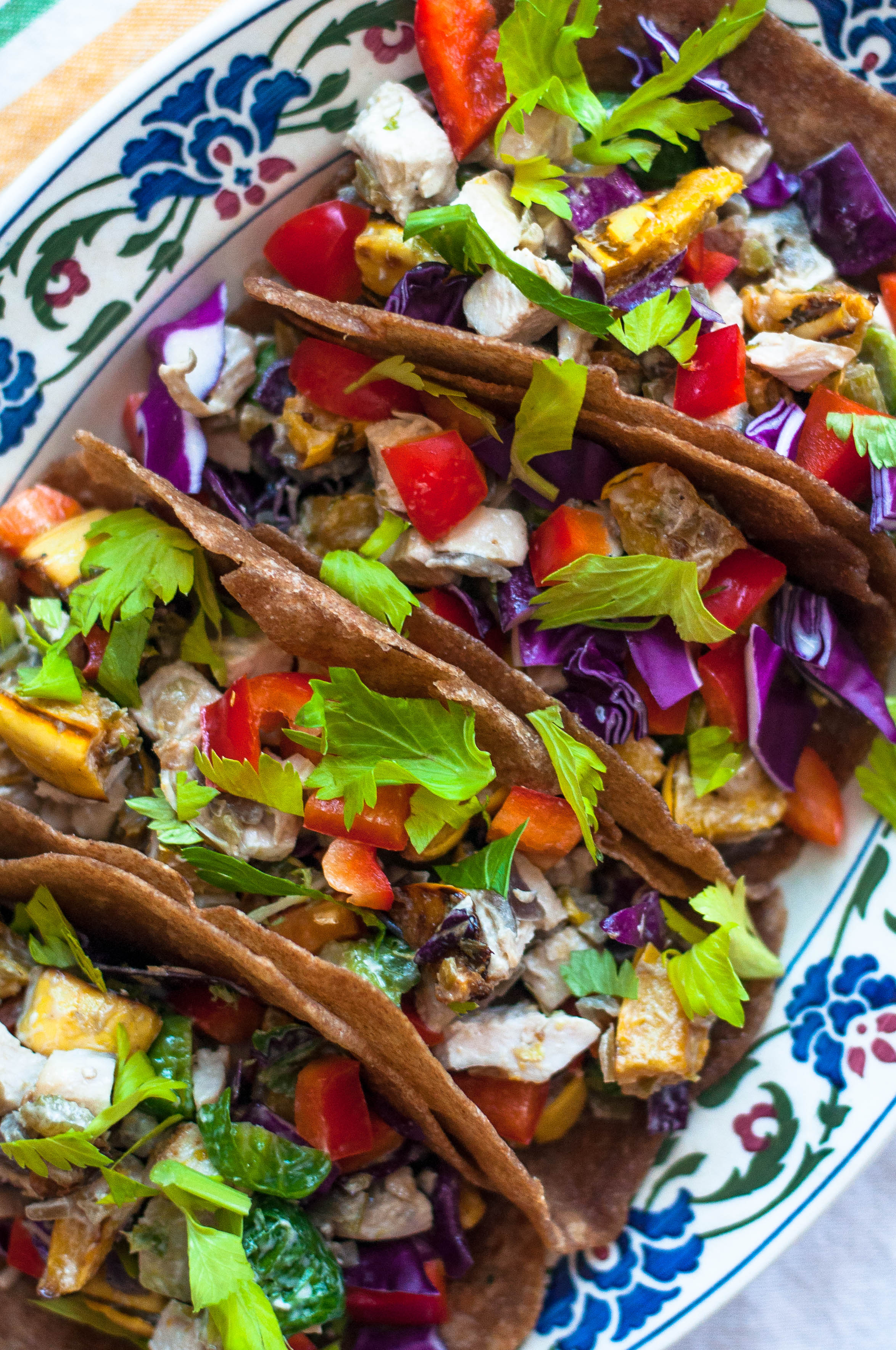 Rainbow Chicken Salad Soft Tacos - The Scratch Artist