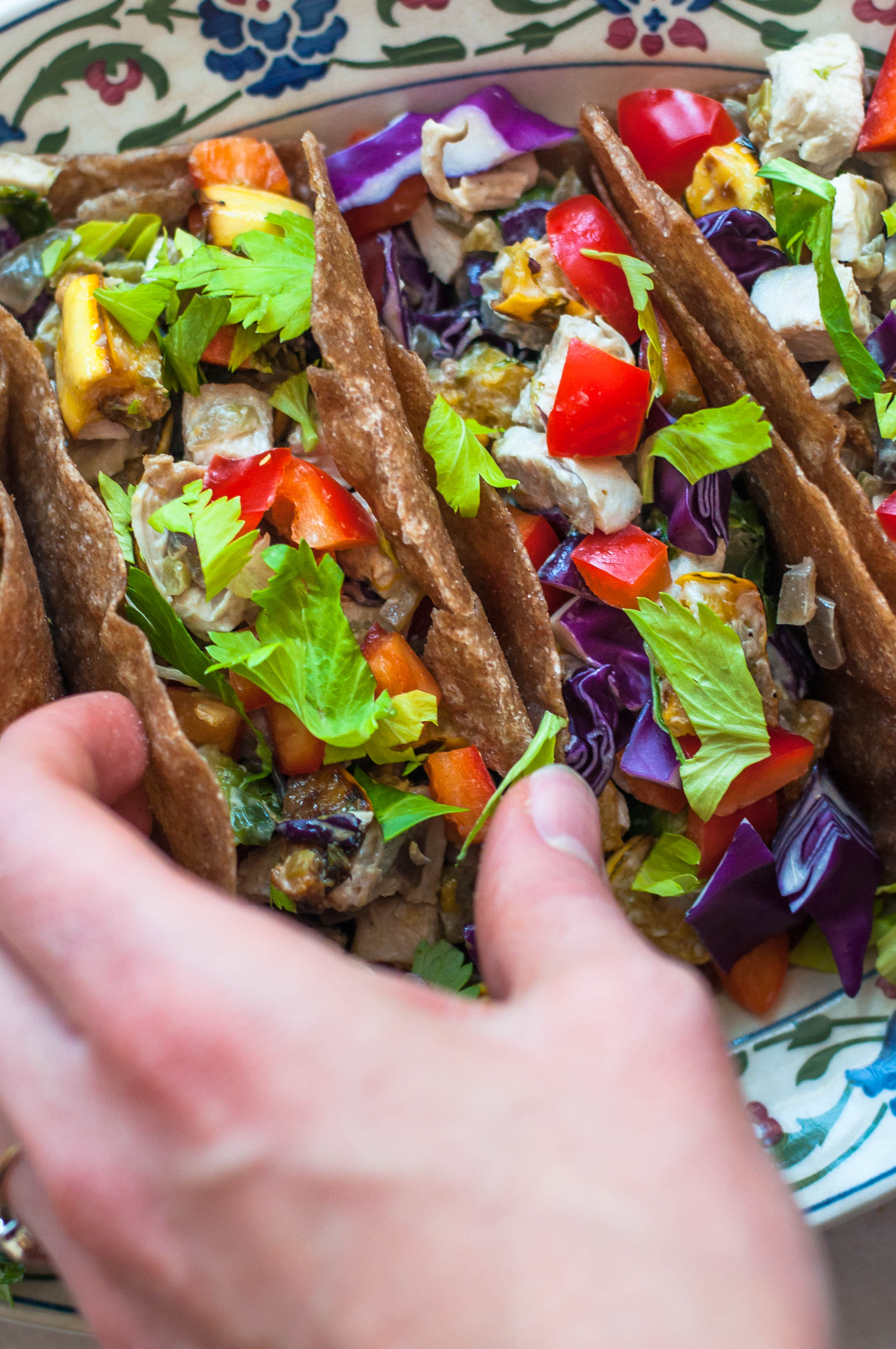 Rainbow Chicken Salad Soft Tacos - The Scratch Artist