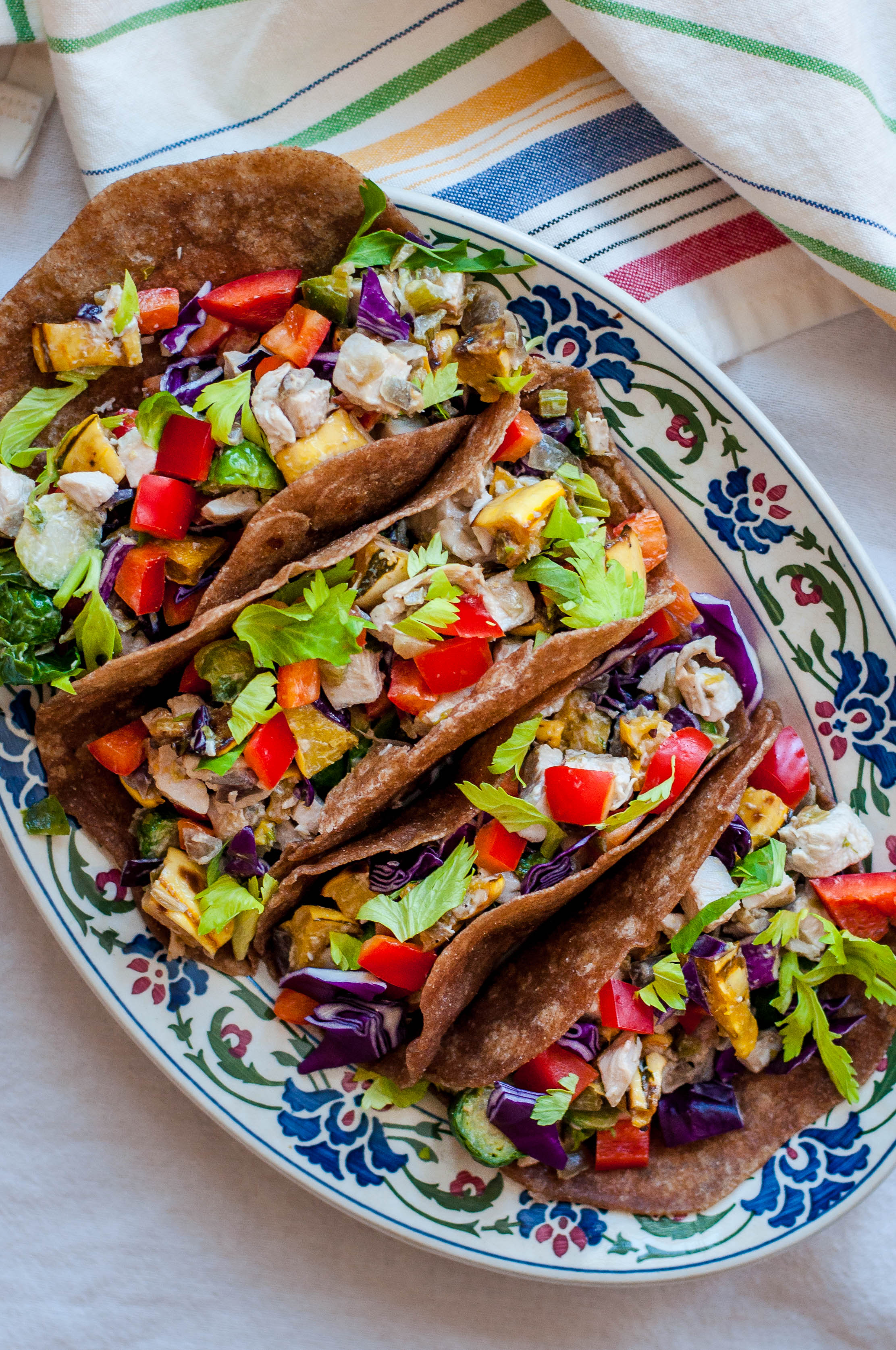 Rainbow Chicken Salad Soft Tacos - The Scratch Artist