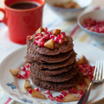 Pomegranate & Pear Teff Pancakes #glutenfree #dairyfree #vegan - The Scratch Artist